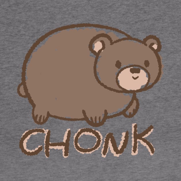 Chonky Bear - Cute Kawaii Funny Meme Crayon Drawing by BonBonBunny